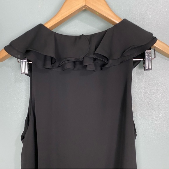 Amanda Uprichard Revolve Black Belle Mini Sleeveless‎ Dress Sz M Flutter Flowy - Picture 7 of 7